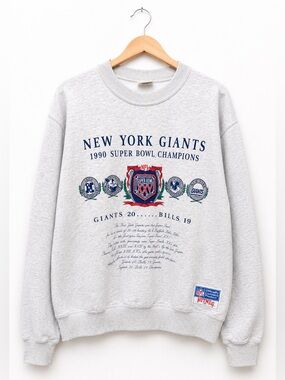 Vintage 1990 New York Giants Super Bowl XXV Champions Nutmeg Crewneck XL USA